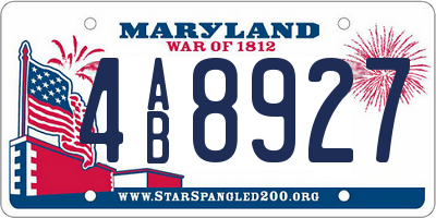 MD license plate 4AB8927