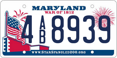 MD license plate 4AB8939