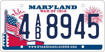 MD license plate 4AB8945