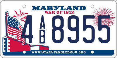 MD license plate 4AB8955