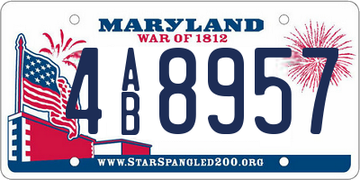 MD license plate 4AB8957