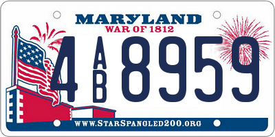 MD license plate 4AB8959