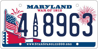 MD license plate 4AB8963