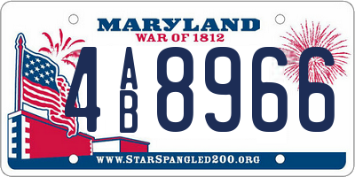 MD license plate 4AB8966
