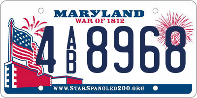 MD license plate 4AB8968