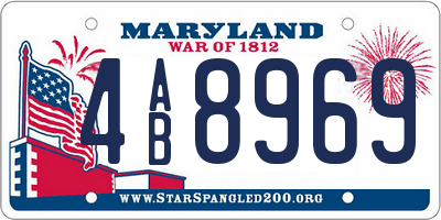 MD license plate 4AB8969