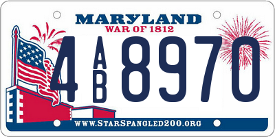 MD license plate 4AB8970