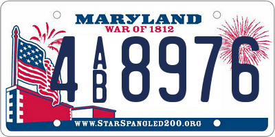 MD license plate 4AB8976
