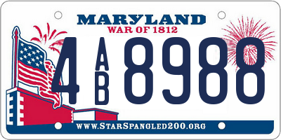 MD license plate 4AB8988
