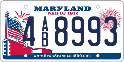 MD license plate 4AB8993