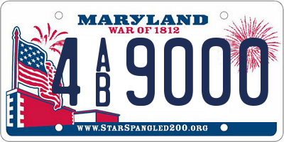 MD license plate 4AB9000