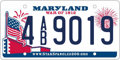 MD license plate 4AB9019