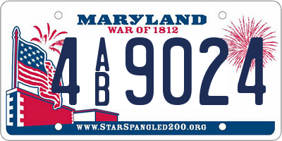 MD license plate 4AB9024