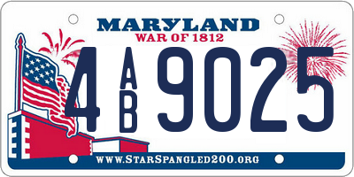 MD license plate 4AB9025