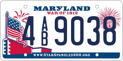 MD license plate 4AB9038