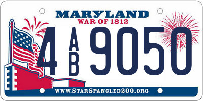 MD license plate 4AB9050