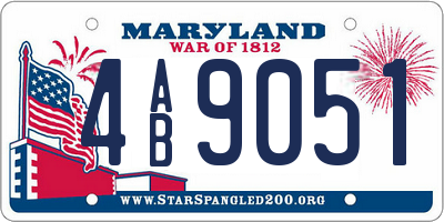 MD license plate 4AB9051