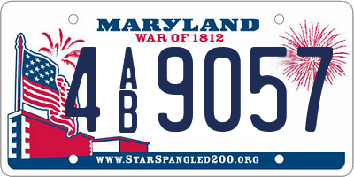 MD license plate 4AB9057