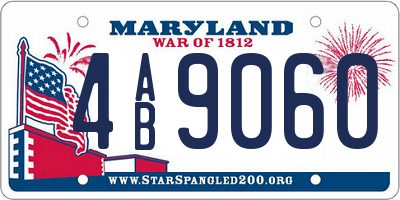 MD license plate 4AB9060