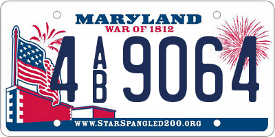 MD license plate 4AB9064