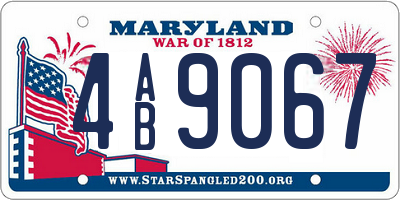 MD license plate 4AB9067