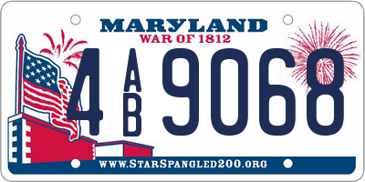 MD license plate 4AB9068