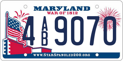 MD license plate 4AB9070