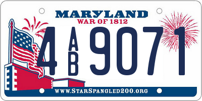 MD license plate 4AB9071