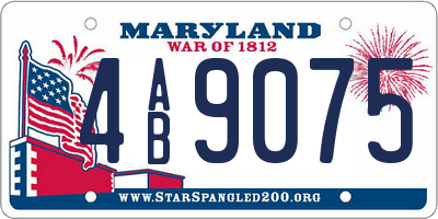 MD license plate 4AB9075