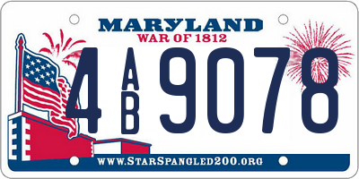 MD license plate 4AB9078