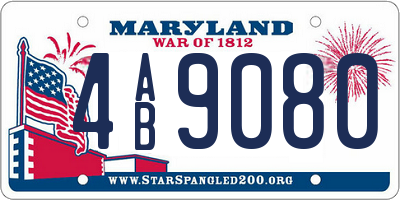 MD license plate 4AB9080
