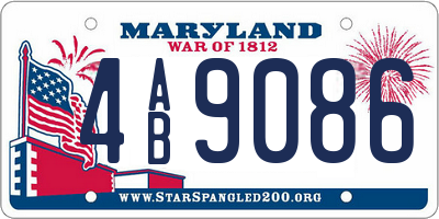 MD license plate 4AB9086