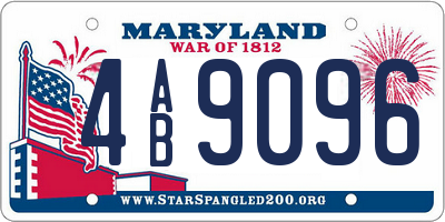 MD license plate 4AB9096