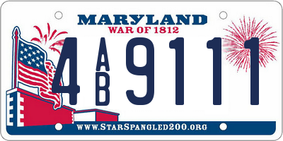 MD license plate 4AB9111