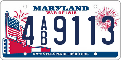 MD license plate 4AB9113