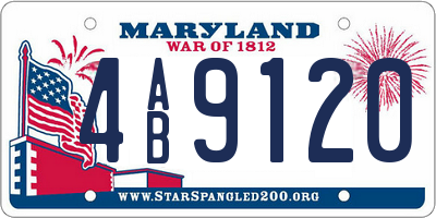 MD license plate 4AB9120