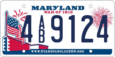 MD license plate 4AB9124