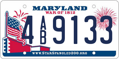 MD license plate 4AB9133