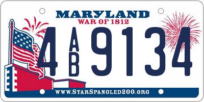 MD license plate 4AB9134