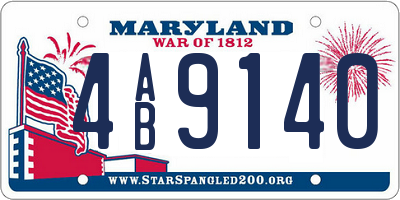 MD license plate 4AB9140