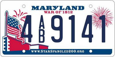 MD license plate 4AB9141