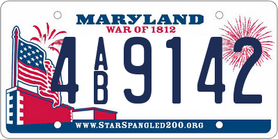 MD license plate 4AB9142