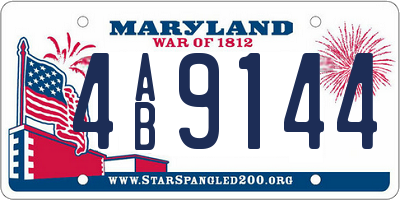 MD license plate 4AB9144