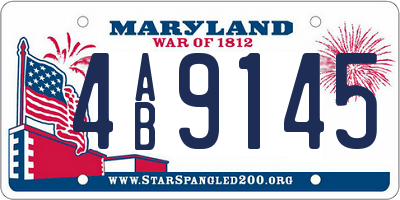 MD license plate 4AB9145