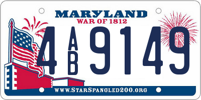 MD license plate 4AB9149