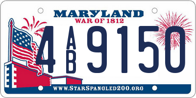 MD license plate 4AB9150