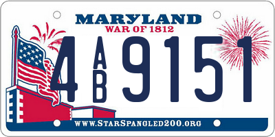 MD license plate 4AB9151