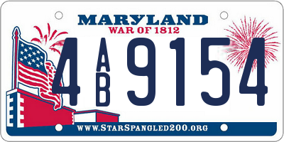 MD license plate 4AB9154