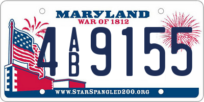 MD license plate 4AB9155