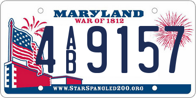 MD license plate 4AB9157